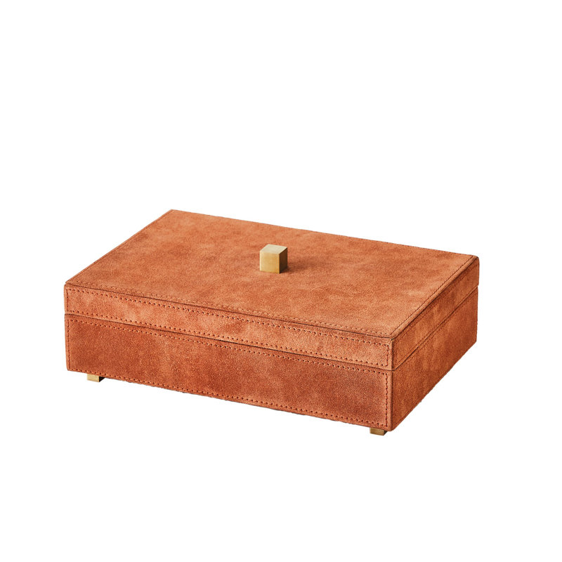Boîte décorative fabriquée à la main en bois, H 4,75 po x l 12,25 po x P 8,25 po