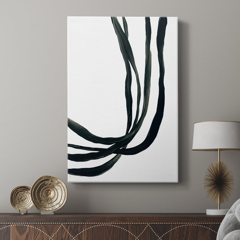 Onyx Ribbon I -Custom Wrapped Gallery Cavas, 12" H x 8" W