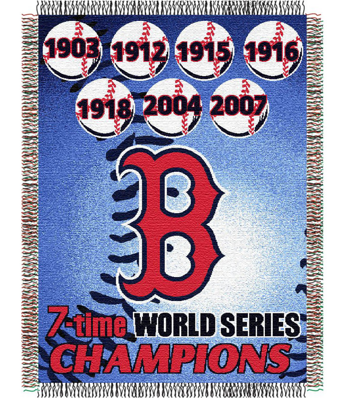 Hand Woven Throw Blanket, Boston Red Sox