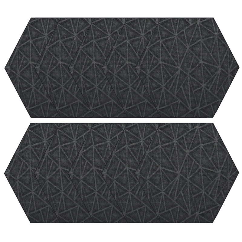 Ensemble de tapis gris foncé Furnish My Place, Hexagone 3 pi
