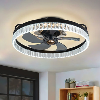 19.7'' 5- Blade Dimmable Led Ceiling Fan With Remote Control And App，Indoor Remote Control Ceiling Fans With Lights