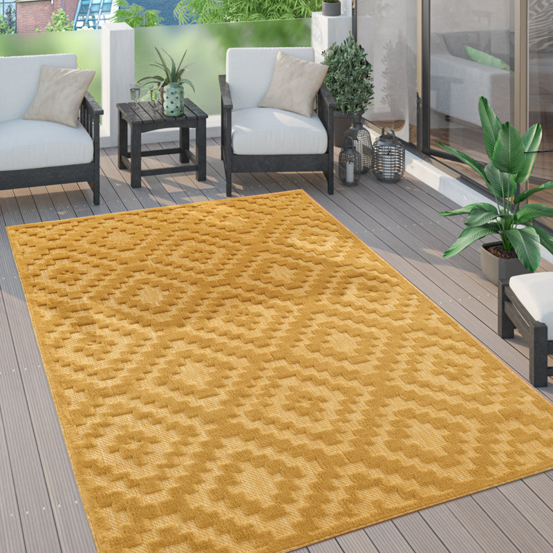 Tapis intérieur / extérieur tissé à la machine Bowdon, Rectangle 5 pi 3 po x 7 pi 3 po