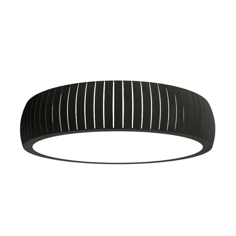 Plafonnier encastré 1 lumière DEL Barrel, H 5,94 po x l 35,69 po x P 35,69 po, Gris anthracite