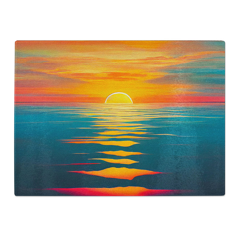 Timeless Ocean Sunset  Glass Chopping Board