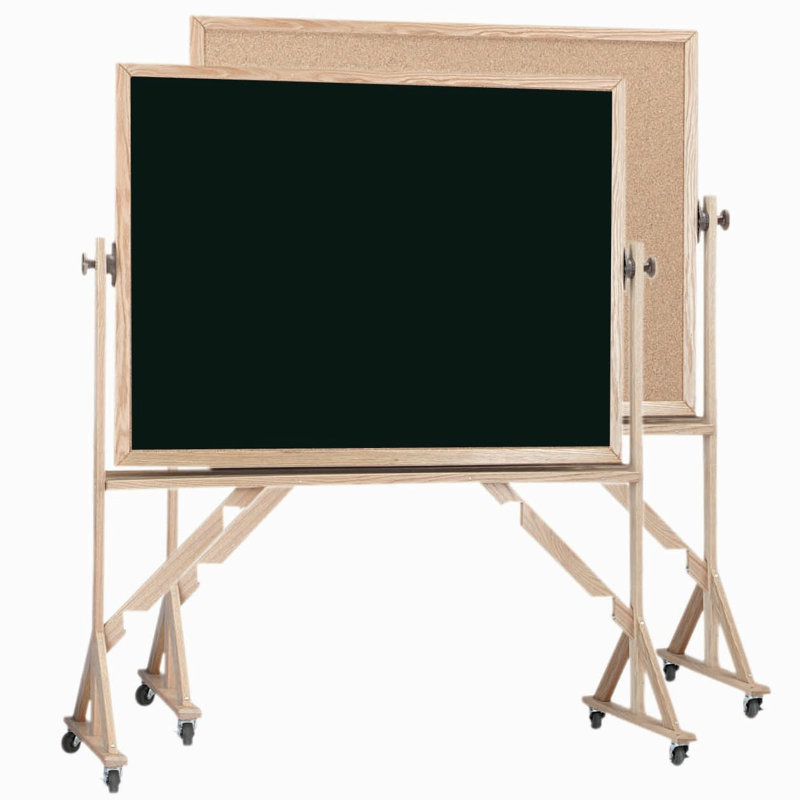 Tableau d’affichage réversible autoportante, Noir, H 4 pi x l 6 pi