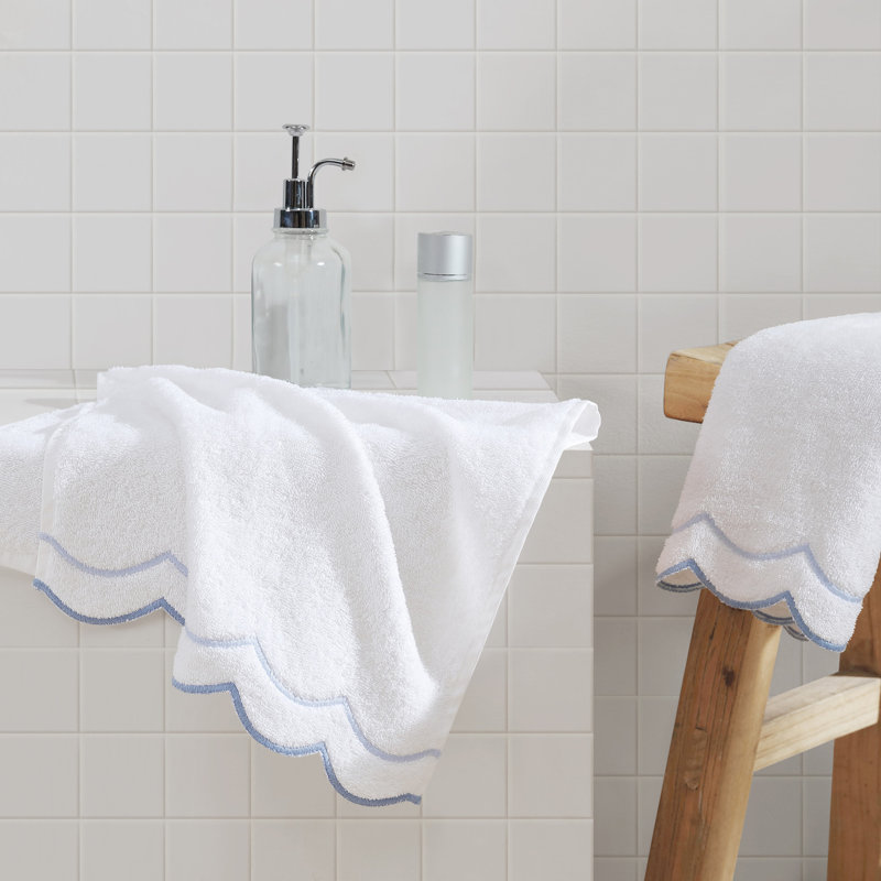 Peri Home Scallop Hand Towel, Blue