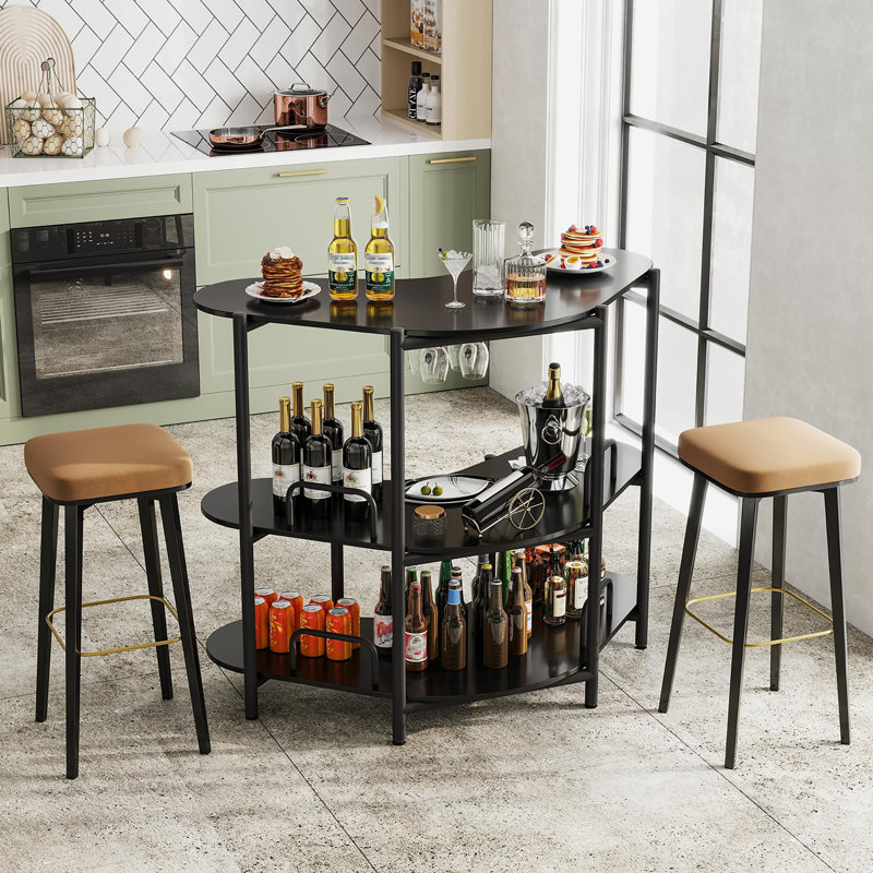 Armoire de bar d'angle, Noir