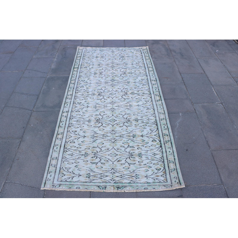 Tapis turc rétro noué à la main Boho oriental pour salle à manger