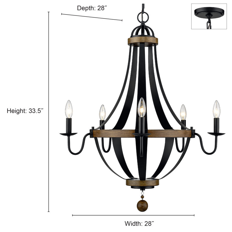 Lustre empire 5 lumières Ellijay