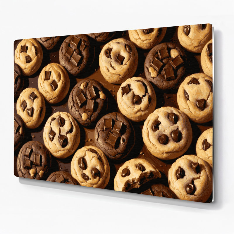 Desserts aux pépites de chocolat, art mural en métal brun, H 11 po x l 14 po