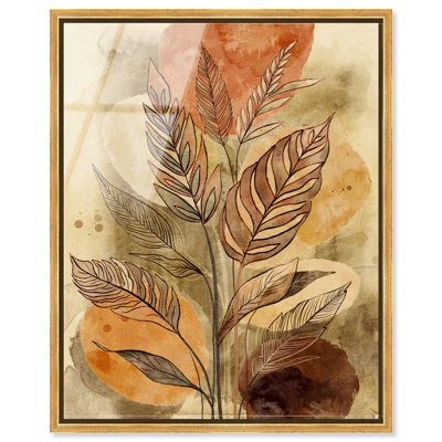 «Monica Kapur Amber Ferns», reproduction d'art encadrée à la ferme par Art Remedy, cadre doré, 36 x 45