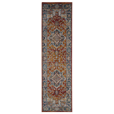 Oriental Machine-Made Red/Blue Area Rug