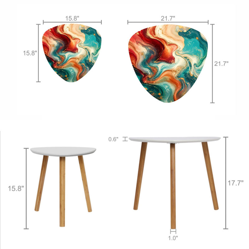 Ensemble de 2 tables basses gigognes Triangle