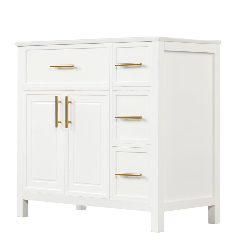 Meuble-lavabo de 36 pouces avec comptoir pour lavabo, Blanc