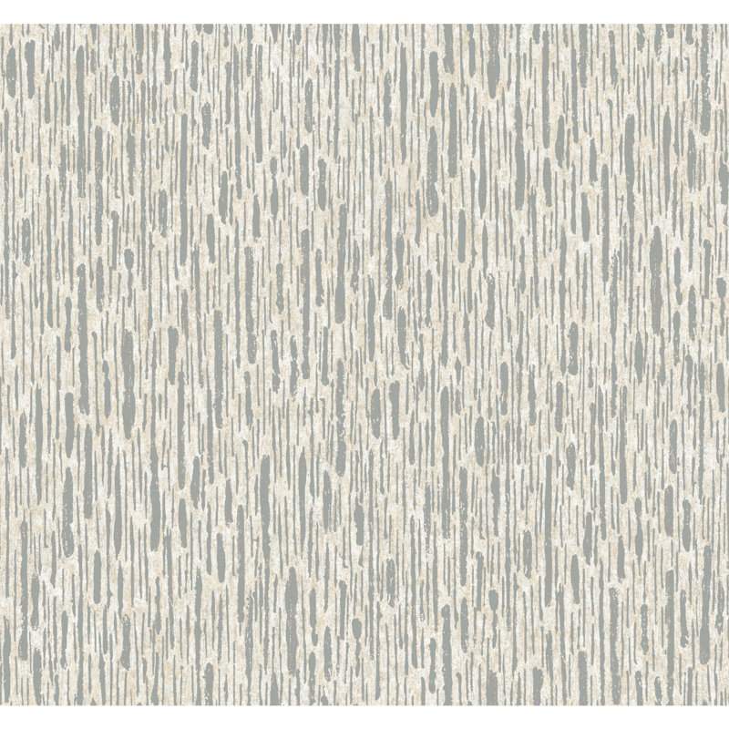 Abstract Metallic Wallpaper Roll, Cream/Silver