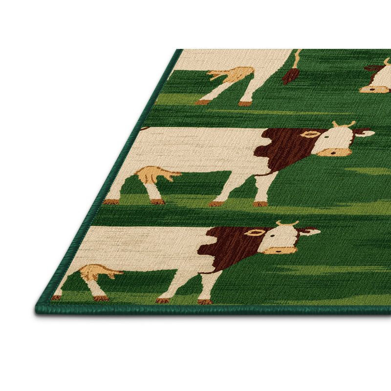  Tapis lavable de vaches de pâture, Rectangulaire 3 pi x 5 pi