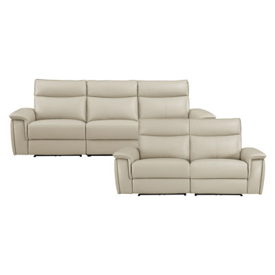 Enjolie 2-Piece Genuine Top Grain Leather Power Reclining Living Room Set by Red Barrel Studio