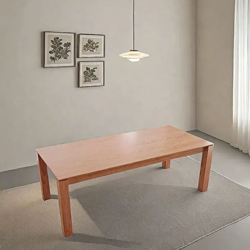 Deluxe solid wood rectangular dining table, 29.52"H x 62.99"L x 31.49"W