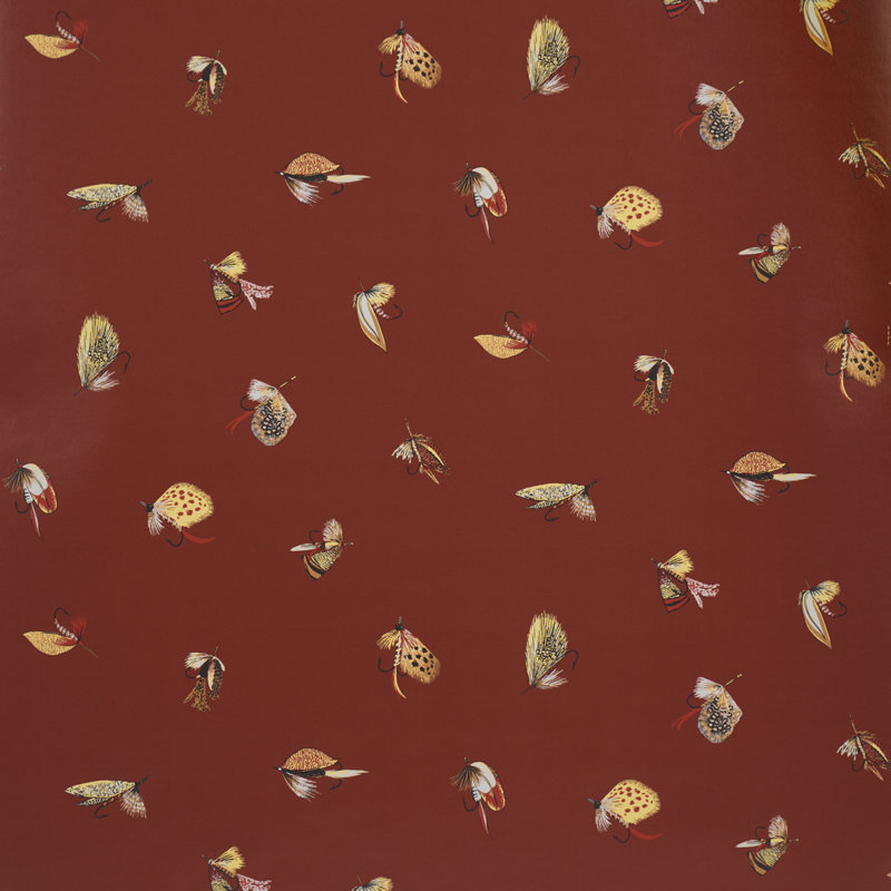 Fly Fishing Wallpaper Roll, Orange