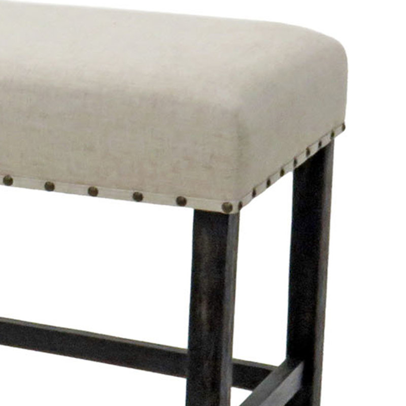 Banc rembourré Kants, Noir, H 25 po x l 44 po x P 16 po