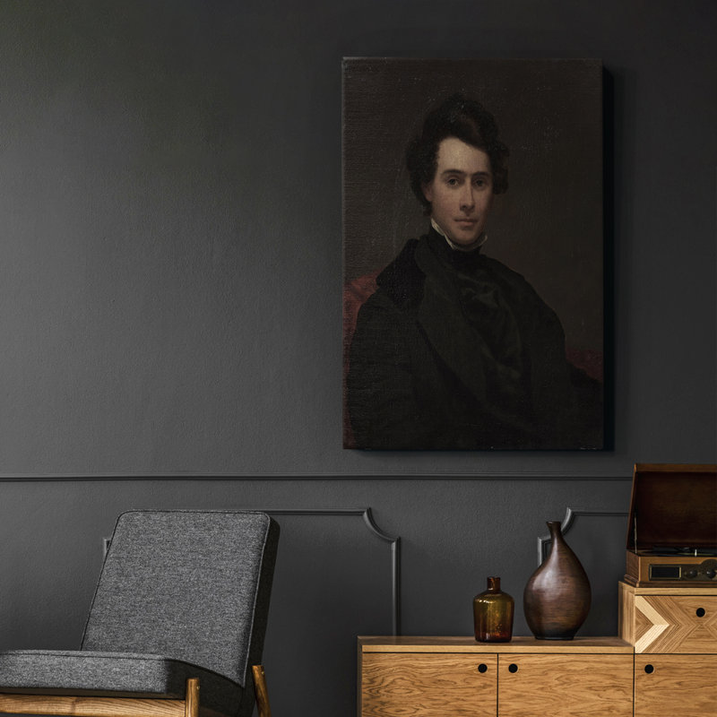 «Vintage Portrait Print III» - galerie tendue sur toile tendue, H 19 po x l 13 po