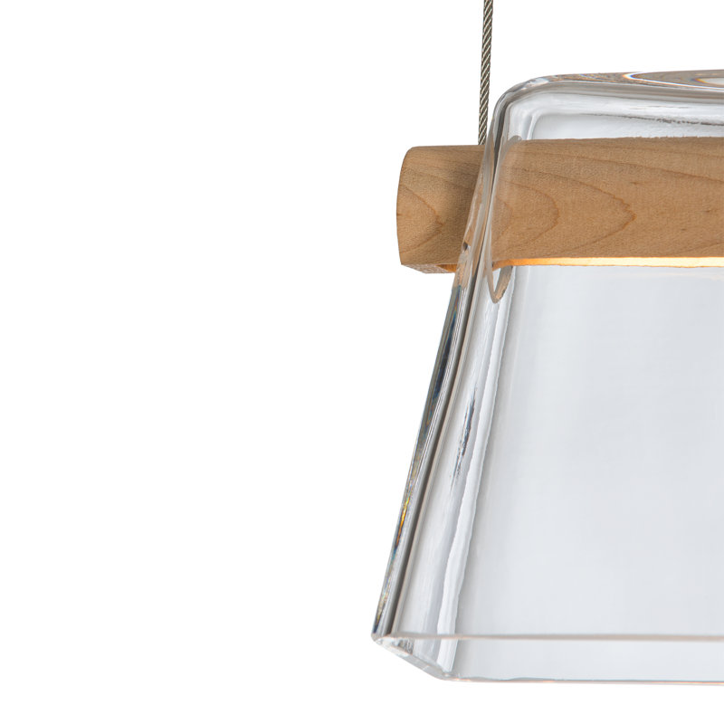 Cowbell 5 - Light Kitchen Island Geometric LED Pendant, Clear Glass, Oil Rubbed Bronze
