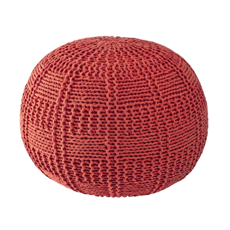 Pouf rond de 20 po de largeur, Rouge