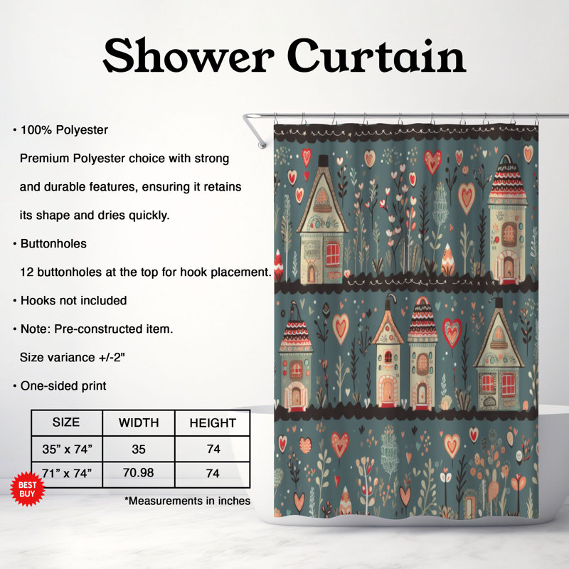 Rideau de douche Boho Loft - Premium, H 74 po x l 71 po