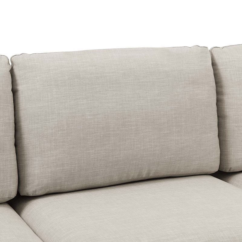 Canapé modulaire en lin avec configuration personnalisée et pieds en métal