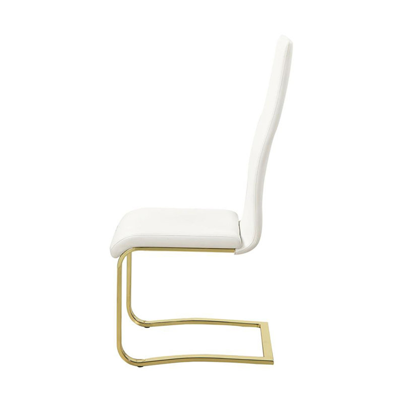 Chaise rembourrée, Doré, Blanc
