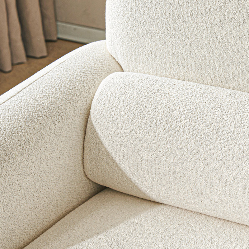  Morden Minimalist Upholstered Chenille Accent Chair, Decorative Chairs, White
