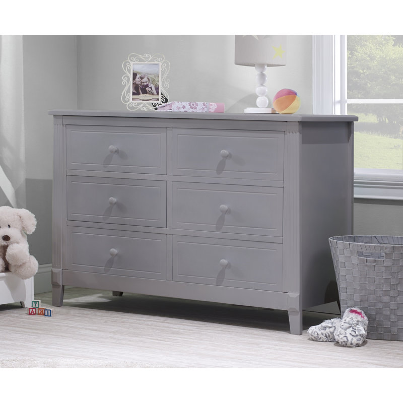 Berkley 6-Drawer Double Dresser with Full-Extension Glides, Gray