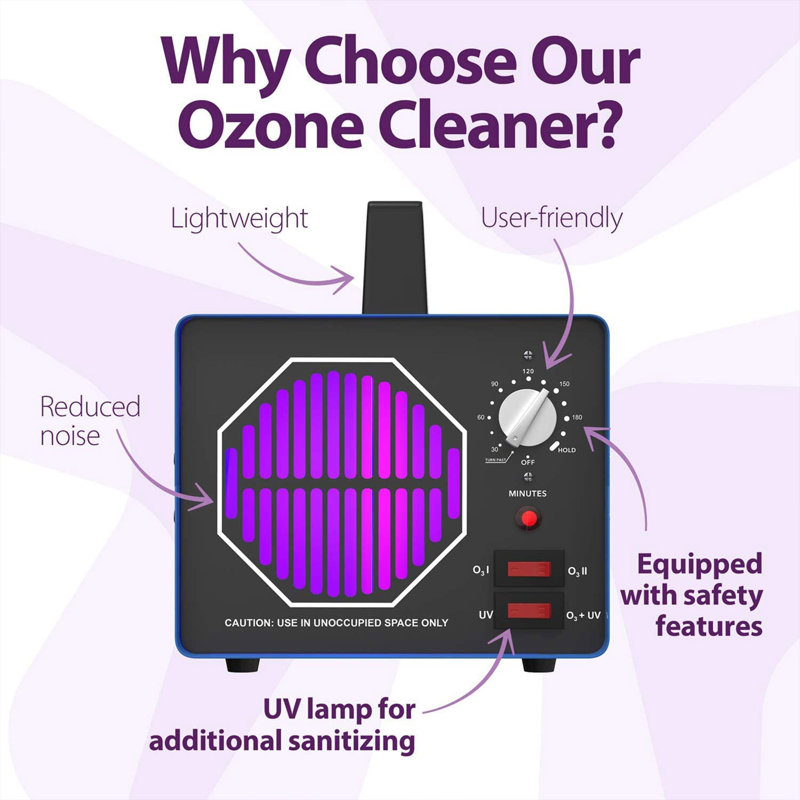 HOME SANITIZER SOLUTIONS Console Air Purifier with Ozone Generator Filter for 5000 Cubic Feet, Blue
