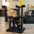 40.9" Nightfall Cat Tree With Coffin Bed, Black Cat Tower With Soft Mat And Sisal Scratching Posts