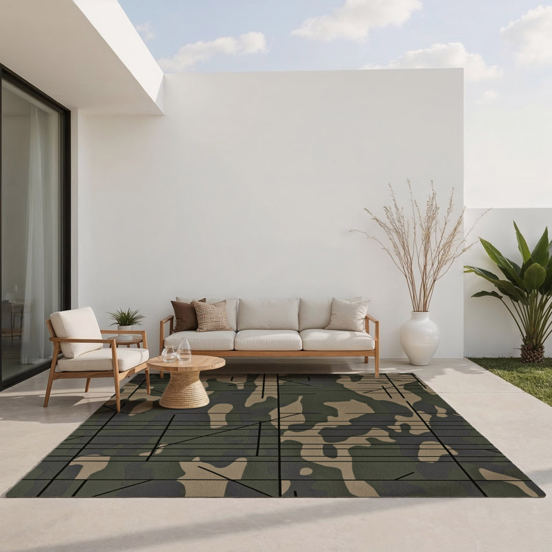 Stealth Strata Indoor And Outdoor Area Rug, Rectangle 2' x 3'