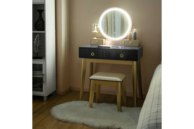 Mukul Vanity Set with Stool and Mirror