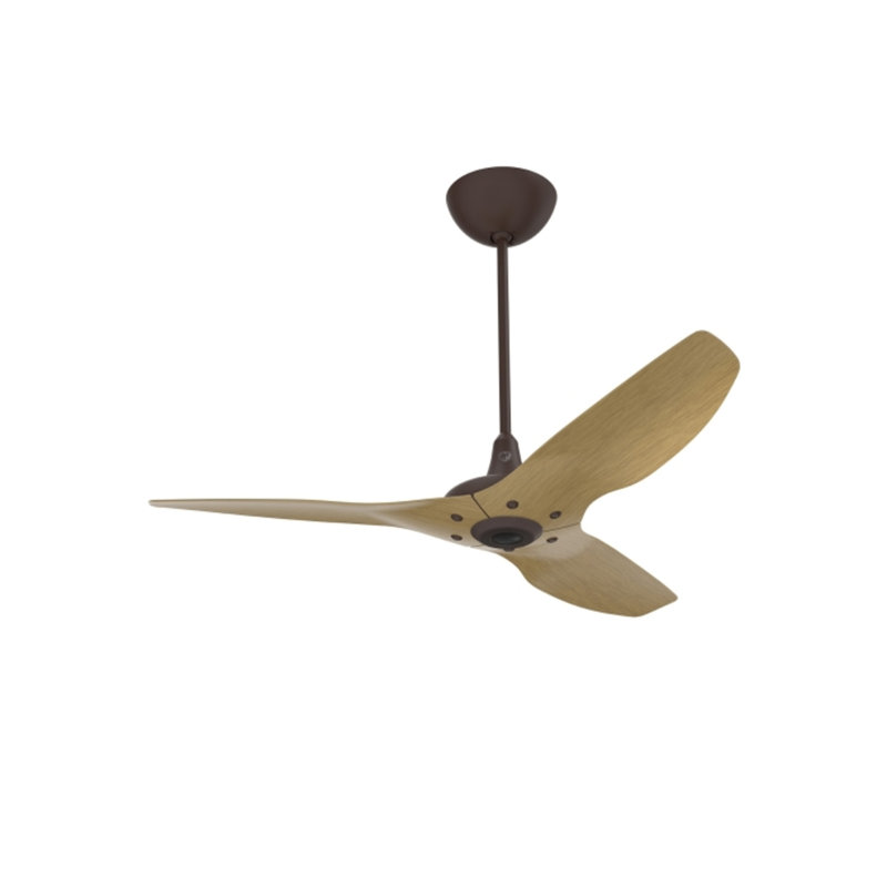 Haiku Smart Downrod Ceiling Fan, 84 inches, Oil Rubbed Bronze with Caramel Aluminum Blades