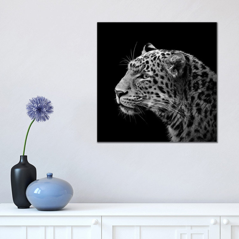 Leopard In Black And White I by Lukas Holas - Wrapped Canvas Print, 45.72 cm H x 45.72 cm W