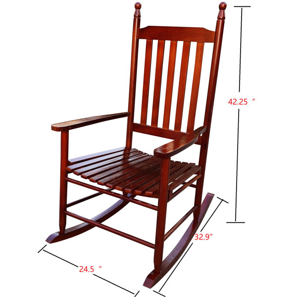 Red Barrel Studio® Rose Red Hardwood Porch Rocker Chair - Made With ...