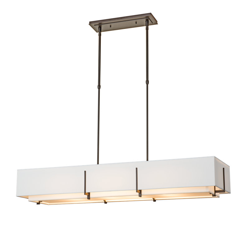 Exos 4 - Light Unique/Statement Linear Pendant, Dark Smoke, Natural Anna Shade