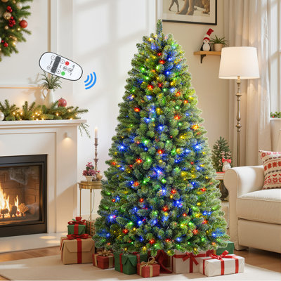 Prelit Christmas Tree With Remote Control,Timer, And LED Changing Lights