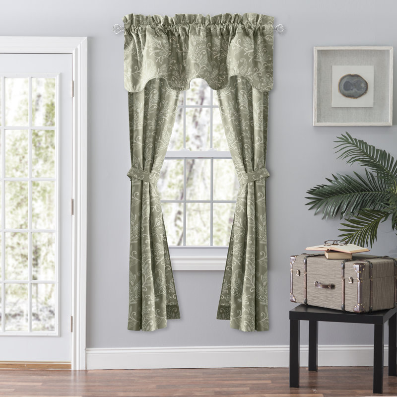 Sanita Room Darkening Curtain Pair, 28" x 63", Sage