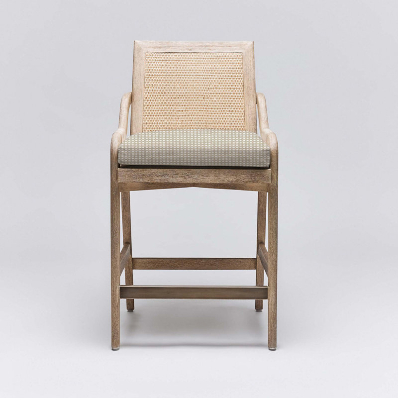 Tabouret de comptoir 26 po Delray, Cadre naturel crème / blanc céruse