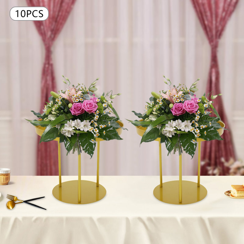 10Pcs Circular Flower Stands, 9.84" H x 11.81" W x 11.81" D