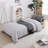 Convertible Sleeper Sofa Couch,Multifunctional Double Folding Sofa Bed,Storage Ottoman And Sofa Arm With  Box And Drawer, Drop Down Table With 2Cup Holders For Living Room,Apartment,Office,Grey