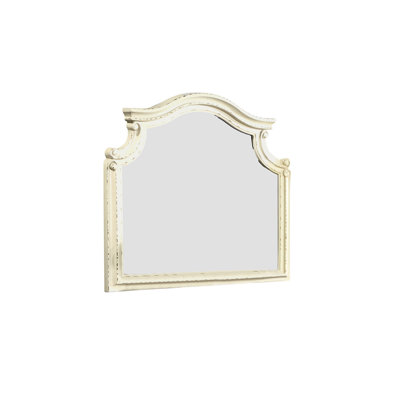 Miroir antique en bois beige pour chambre à coucher -, bois massif de style traditionnel, élégant