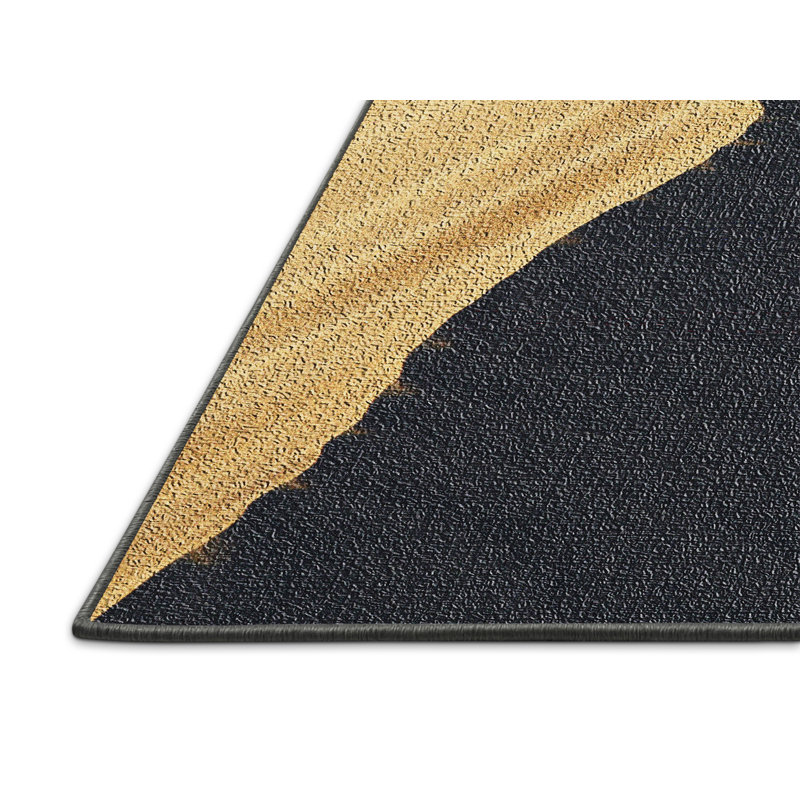 Tapis de style 62 noir style, Rectangle 5 pi x 7 pi