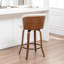 Devaney Swivel Upholstered Counter Stool With Wood Frame-123161750