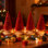 4 pièces de sapins de Noël artificiels en forme de sapin avec une base en bois de pin pour la maison