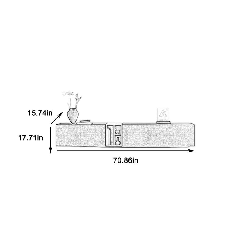 Quenemo, 70.86"W x 17.71"H x 15.74"D, White
